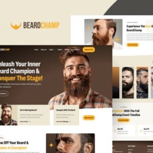 BeardChamp , Beard & Mustache Competition, Elementor Template Kit
