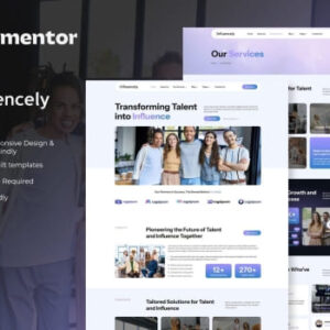 Influencely – Influencer & Talent Agency Elementor TemplateKit