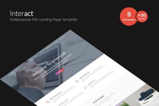 Interact – Multipurpose Landing Page Template | HTML Template