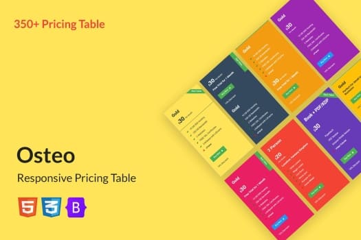 Osteo – Responsive Pricing Table | HTML Template