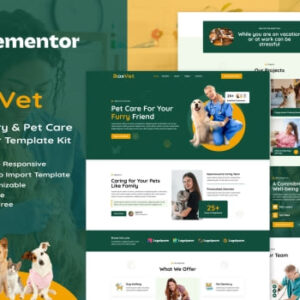 RoxVet – Veterinary & Pet Care Services Elementor Template Kit