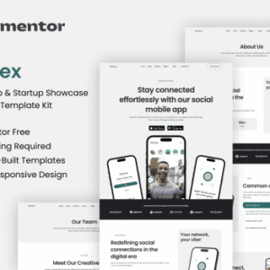 Strivex – Mobile App & Startup Showcase Elementor Template Kit
