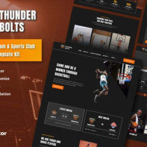 Thunderbolts – Basketball Team & Sports Club Elementor Template Kit