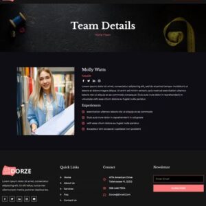 Dorze – Custom Dress Tailoring Service Elementor Pro Template Kit