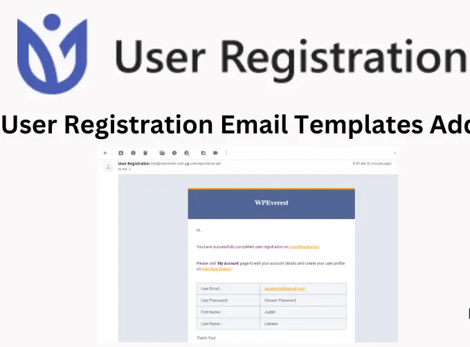 User Registration Email Templates