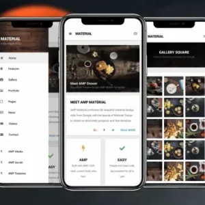 AMP Material Mobile | Google AMP Mobile Template | HTML Template