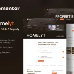 Homelyt – Modern Real Estate & Property Elementor Template Kit