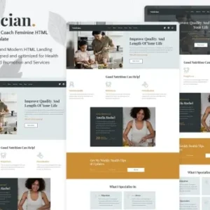 Nutrician – Health & Nutrition Coach Landing Page Template