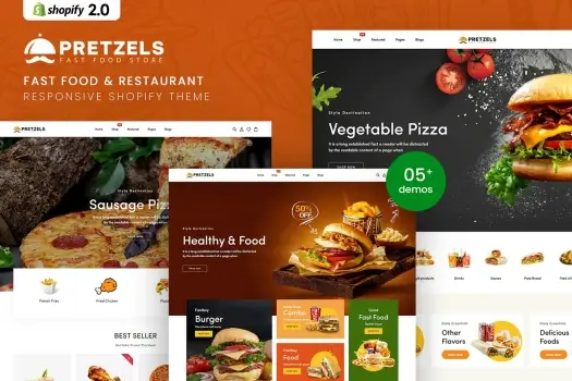 Pretzels – Fast Food & Restaurant Shopify Theme