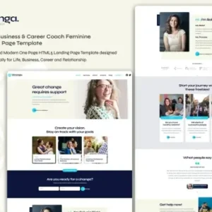 Wranga Life Coach Feminine HTML Landing Page | Landing Page Templates