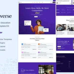 Eduverse – Online Tutor & Education Elementor Template Kit