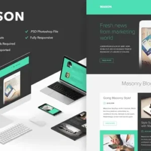 Mason – Responsive Email + Themebuilder Access | Email Templates