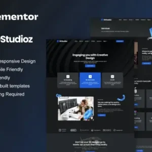 3dstudioz – 3D Design & Animation Studio Elementor Template Kit