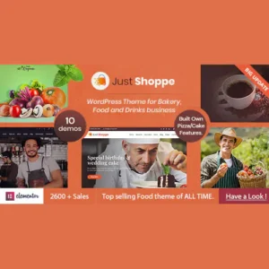 Justshoppe Theme – Elementor Cake Bakery WordPress Websites