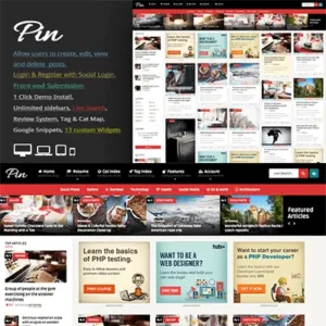 Pin Theme = Pinterest Style / Personal Masonry Blog / Front-end Submission