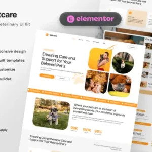 VetCare – Pet Care & Veterinary Elementor Template Kit for Animal Clinics